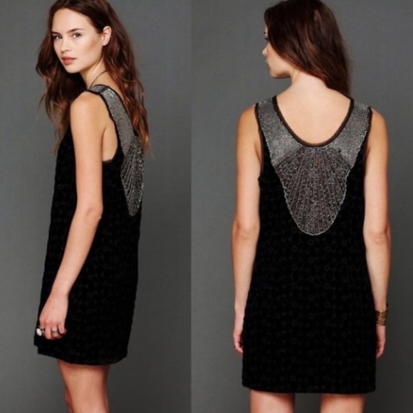 FREE PEOPLE Danced to Pieces Velvet Shift Dress - Picture 3 of 3